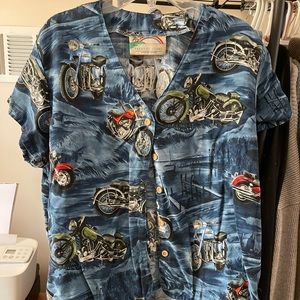 Hawaiian Motorcycle Button Up